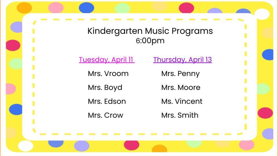 Kindergarten Music Program