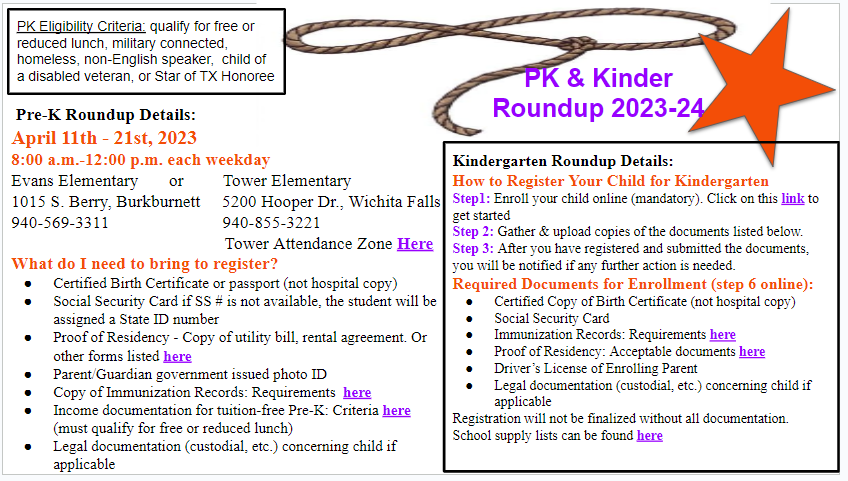 PK & Kindergarten Roundup