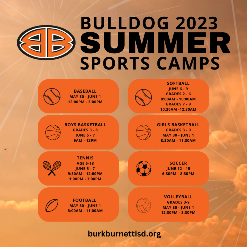 Bulldog2023 Summer Sports Camps Line-up